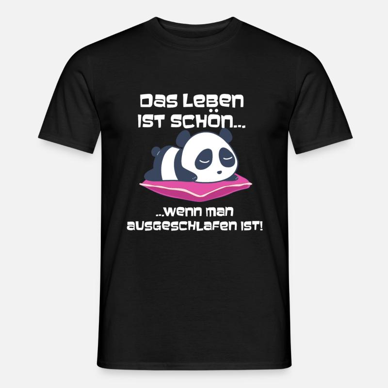 Das Leben ist schön, wenn du schläfst Katze - Männer T-Shirt - Schwarz