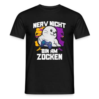 Nerv Nicht Bin Am Zocken Robben - Männer T-Shirt - Schwarz - Vorne - AI Model Male 178 light (178cm)