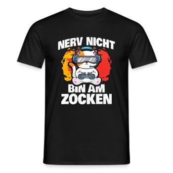 Nerv Nicht Bin Am Zocken Katze - Männer T-Shirt - Schwarz - Vorne - AI Model Male 178 light (178cm)
