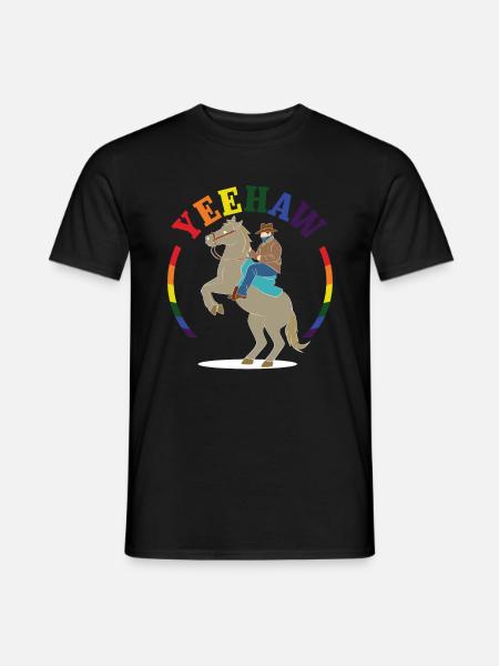 Yeehaw Cowboy Gay - Men's T-Shirt - black
