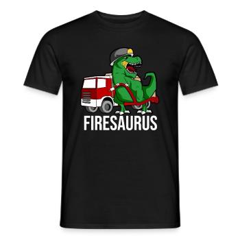 Firesauraus T-Rex Pompier - T-shirt homme - noir - Devant - AI Model Male 178 light (178cm)
