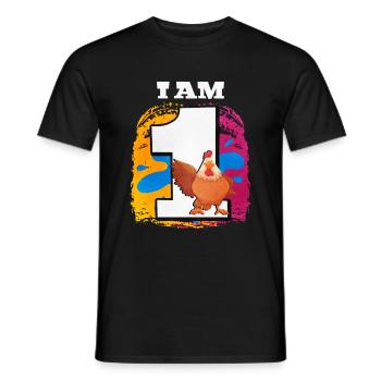 Je suis 1 poulet - T-shirt homme - noir - Devant - AI Model Male 178 light (178cm)