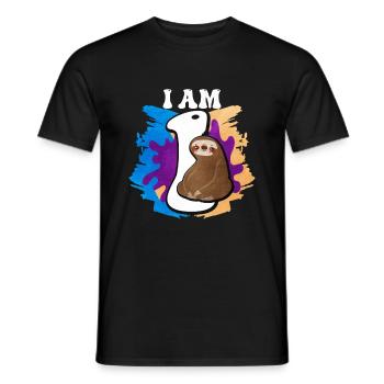 Je suis 1 paresseux - T-shirt homme - noir - Devant - AI Model Male 178 light (178cm)