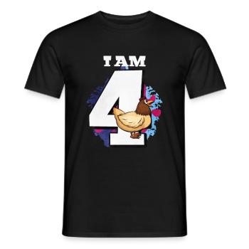 I am 4 chickens - Men's T-Shirt - black - Front - AI Model Male 178 light (178cm)