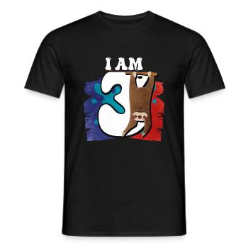 I am 3 sloth - Men's T-Shirt - black - Front - AI Model Male 178 light (178cm)