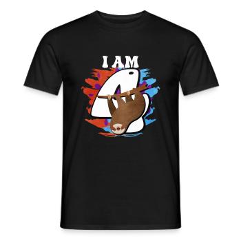 I am 4 sloth - Men's T-Shirt - black - Front - AI Model Male 178 light (178cm)