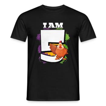 I am 5 chickens - Men's T-Shirt - black - Front - AI Model Male 178 light (178cm)