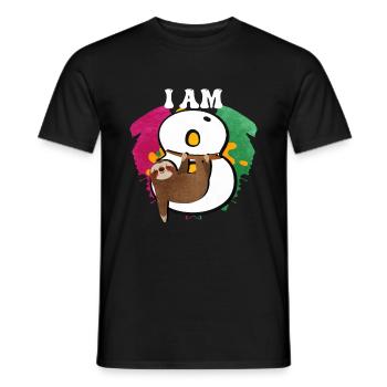 Je suis 8 paresseux - T-shirt homme - noir - Devant - AI Model Male 178 light (178cm)