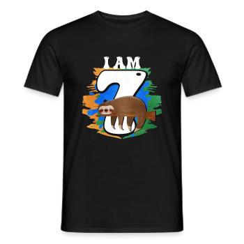 I am 7 sloth - Men's T-Shirt - black - Front - AI Model Male 178 light (178cm)