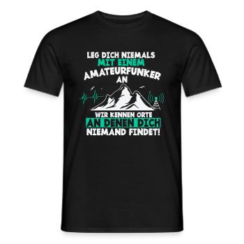 Leg Dich Niemals Mit Einem Amateurfunkter An - Männer T-Shirt - Schwarz - Vorne - AI Model Male 178 light (178cm)