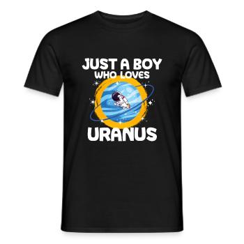 Uranus Planet Gift - Men's T-Shirt - black - Front - AI Model Male 178 light (178cm)