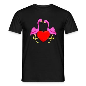 Flamingo Love - Männer T-Shirt - Schwarz - Vorne - AI Model Male 178 light (178cm)