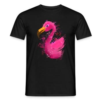 Colorful Flamingo - Men's T-Shirt - black - Front - AI Model Male 178 light (178cm)