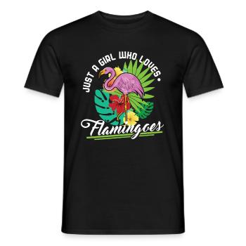 Flamingo Mädchen - Männer T-Shirt - Schwarz - Vorne - AI Model Male 178 light (178cm)