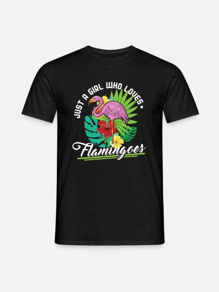 Flamingo Mädchen - Männer T-Shirt - Schwarz