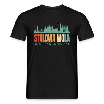 Pologne Stalowa Wola Skyline - T-shirt homme - noir - Devant - AI Model Male 178 light (178cm)