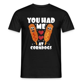 Corn dog - Men's T-Shirt - black - Front - AI Model Male 178 light (178cm)