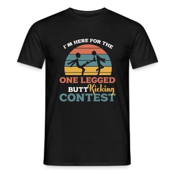 Ein Bein Witz Humor Geschenk - Männer T-Shirt - Schwarz - Vorne - AI Model Male 178 light (178cm)