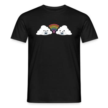 Wolke Wlan Regenbogenfarben - Männer T-Shirt - Schwarz - Vorne - AI Model Male 178 light (178cm)