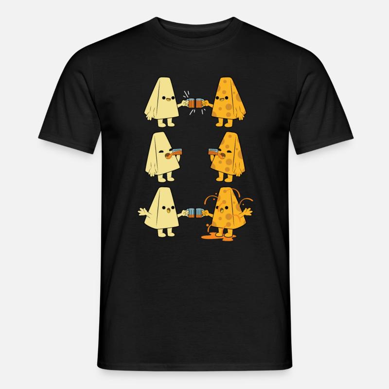Bier mit Käse - Männer T-Shirt - Schwarz