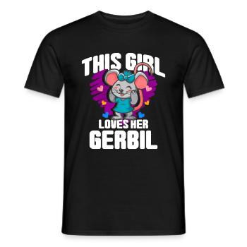 Gerbil Mouse Gift - Men's T-Shirt - black - Front - AI Model Male 178 light (178cm)