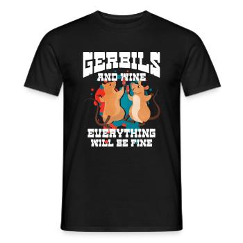 Gerbil Mouse Gift - Men's T-Shirt - black - Front - AI Model Male 178 light (178cm)