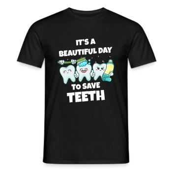Zahn Zähne Zahnarzt Zahnmedizinische Angestellte - Männer T-Shirt - Schwarz - Vorne - AI Model Male 178 light (178cm)