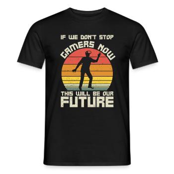 Virtual Reality VR Gift - Men's T-Shirt - black - Front - AI Model Male 178 light (178cm)