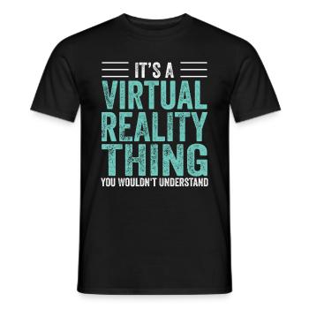 Virtual Reality VR Gift - Men's T-Shirt - black - Front - AI Model Male 178 light (178cm)