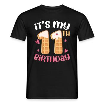 Gaufre du 11e anniversaire - T-shirt homme - noir - Devant - AI Model Male 178 light (178cm)
