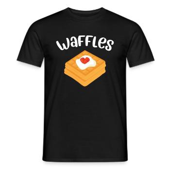 Waffeln - Männer T-Shirt - Schwarz - Vorne - AI Model Male 178 light (178cm)