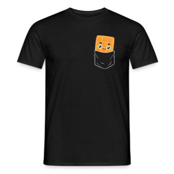Poche gaufre - T-shirt homme - noir - Devant - AI Model Male 178 light (178cm)