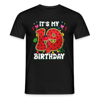 19. Geburtstag Wassermelone Sommer Geschenk - Männer T-Shirt - Schwarz - Vorne - AI Model Male 178 light (178cm)