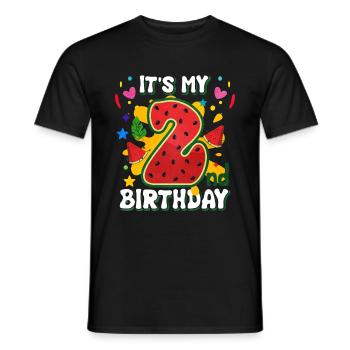 2. Geburtstag Wassermelone Sommer Geschenk - Männer T-Shirt - Schwarz - Vorne - AI Model Male 178 light (178cm)