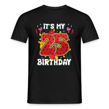 25. Geburtstag Wassermelone Sommer Geschenk - Männer T-Shirt - Schwarz - Vorne - AI Model Male 178 light (178cm)