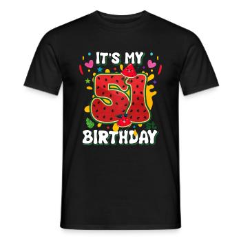 51st Birthday Watermelon - Men's T-Shirt - black - Front - AI Model Male 178 light (178cm)