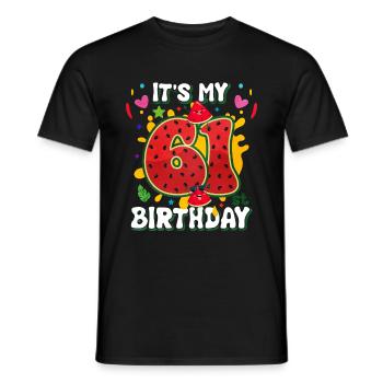 61st Birthday Watermelon - Men's T-Shirt - black - Front - AI Model Male 178 light (178cm)