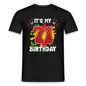 71st Birthday Watermelon - Men's T-Shirt - black - Front - AI Model Male 178 light (178cm)