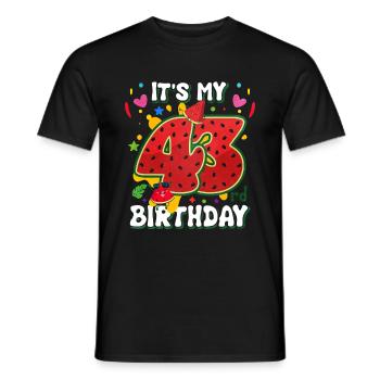 43rd Birthday Watermelon - Men's T-Shirt - black - Front - AI Model Male 178 light (178cm)