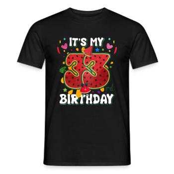 33rd Birthday Watermelon - Men's T-Shirt - black - Front - AI Model Male 178 light (178cm)
