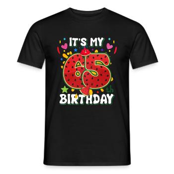 65th Birthday Watermelon - Men's T-Shirt - black - Front - AI Model Male 178 light (178cm)