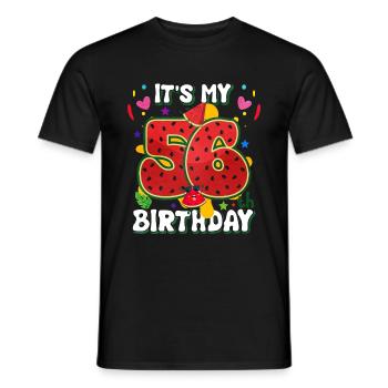 56th Birthday Watermelon - Men's T-Shirt - black - Front - AI Model Male 178 light (178cm)