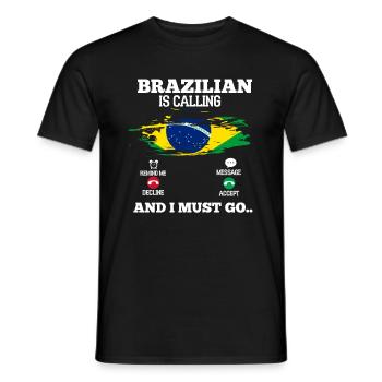 Brasilien - Männer T-Shirt - Schwarz - Vorne - AI Model Male 178 light (178cm)