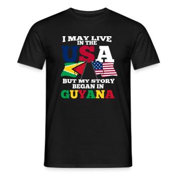 Guyana - T-shirt homme - noir - Devant - AI Model Male 178 light (178cm)
