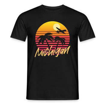 Michigan - T-shirt homme - noir - Devant - AI Model Male 178 light (178cm)