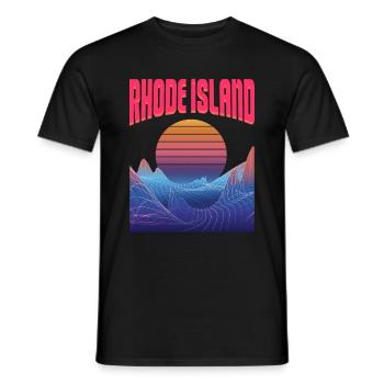 Rhode Island - Men's T-Shirt - black - Front - AI Model Male 178 light (178cm)