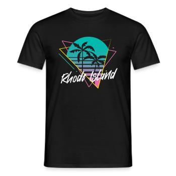 Rhode Island - Men's T-Shirt - black - Front - AI Model Male 178 light (178cm)