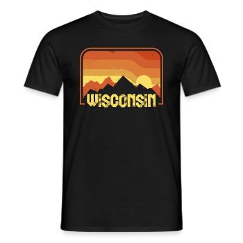 Wisconsin - Men's T-Shirt - black - Front - AI Model Male 178 light (178cm)