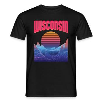 Wisconsin - T-shirt homme - noir - Devant - AI Model Male 178 light (178cm)