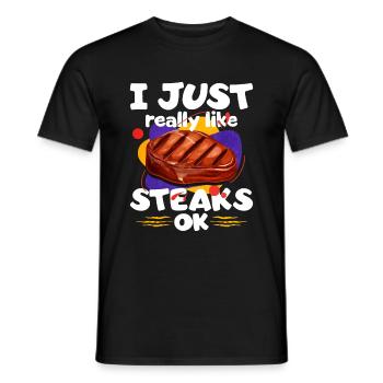 Steak - Männer T-Shirt - Schwarz - Vorne - AI Model Male 178 light (178cm)